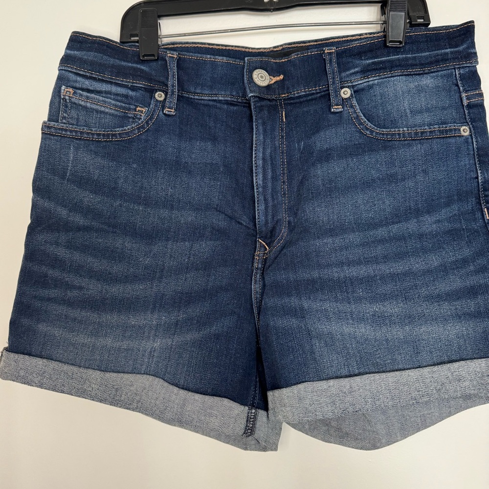 Express Midi High Rise Jean Shorts